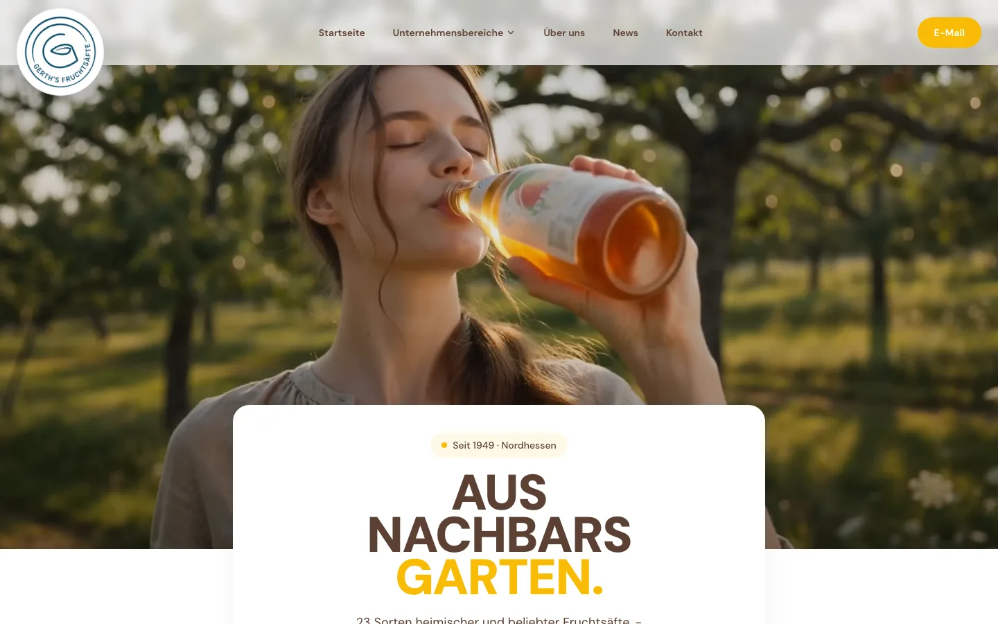 Neue Website von Gerths Fruchtsäfte
